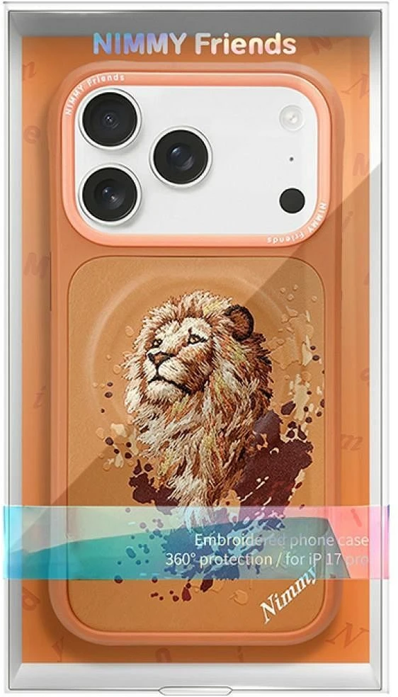 Dėklas NIMMY case LION compatible with MagSafe for IPHONE 18 Pro/17 Pro oranžinis