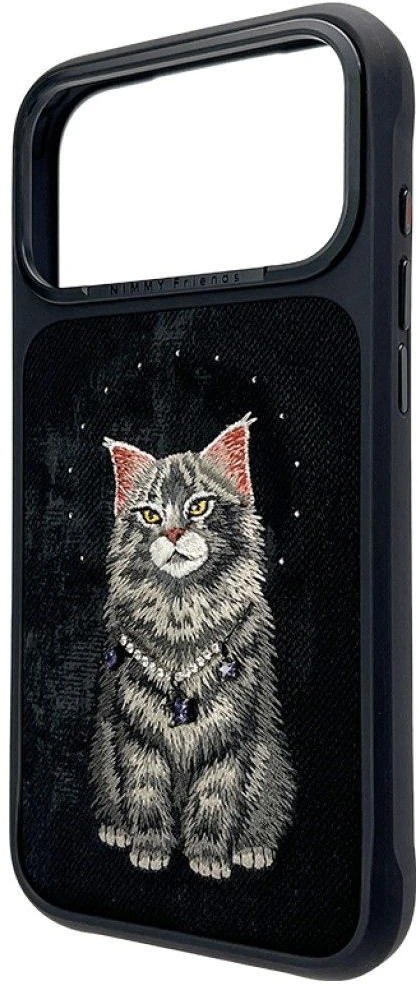 Dėklas NIMMY case LUCKY FASHION CAT compatible with MagSafe for IPHONE 18 Pro Max/17 Pro Max juodas