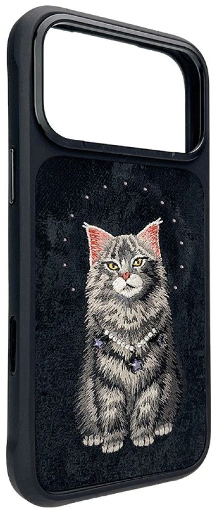 Dėklas NIMMY case LUCKY FASHION CAT compatible with MagSafe for IPHONE 18 Pro Max/17 Pro Max juodas