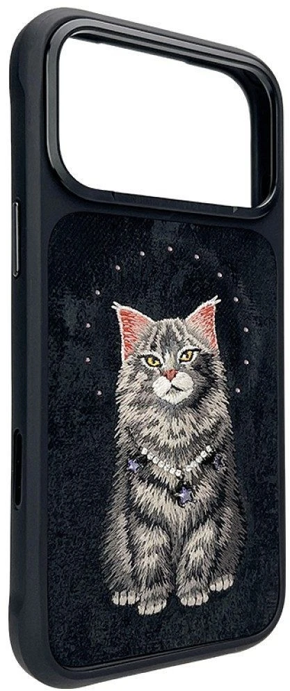 Dėklas NIMMY case LUCKY FASHION CAT compatible with MagSafe for IPHONE 18 Pro/17 Pro juodas