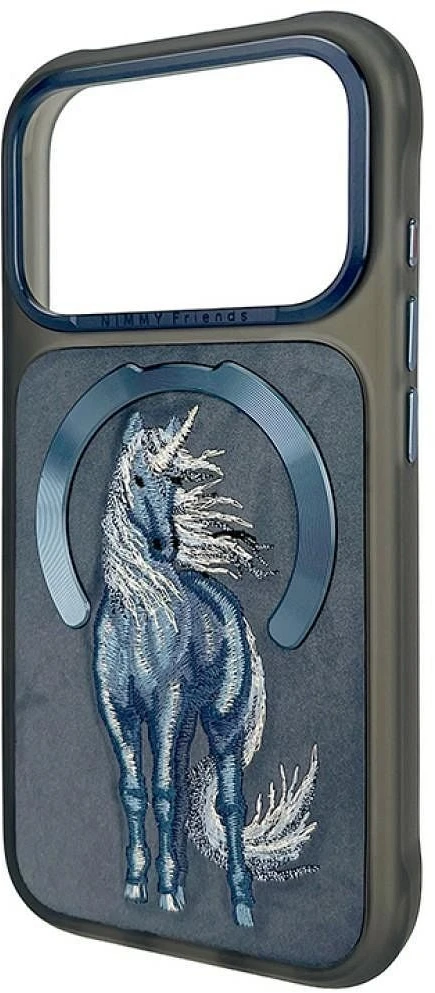 Dėklas NIMMY case MAGNETIC FANTASY ANIMAL UNICORN compatible with MagSafe for IPHONE 18 Pro Max/17 Pro Max mėlynas
