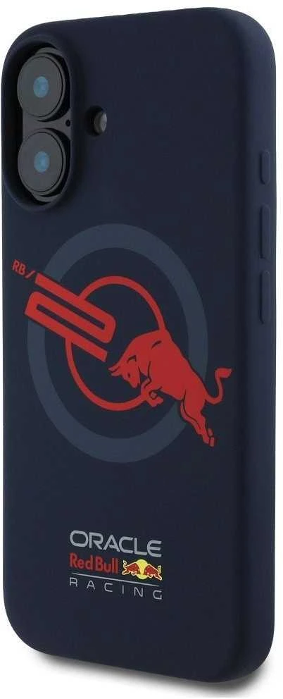 Red Bull Raudona Bull Dėklas Raudona Bull HC Silicone ORBR20 Logo Raudona Lining to Apple iPhone 16 MagSafe navy mėlynas