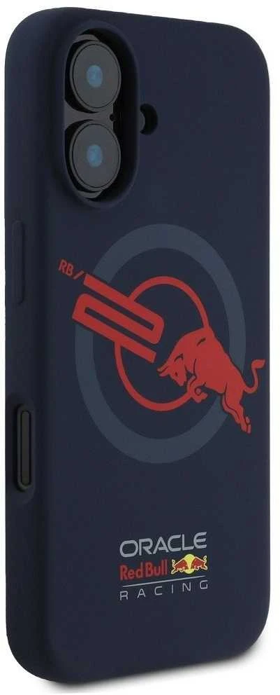 Red Bull Raudona Bull Dėklas Raudona Bull HC Silicone ORBR20 Logo Raudona Lining to Apple iPhone 16 MagSafe navy mėlynas