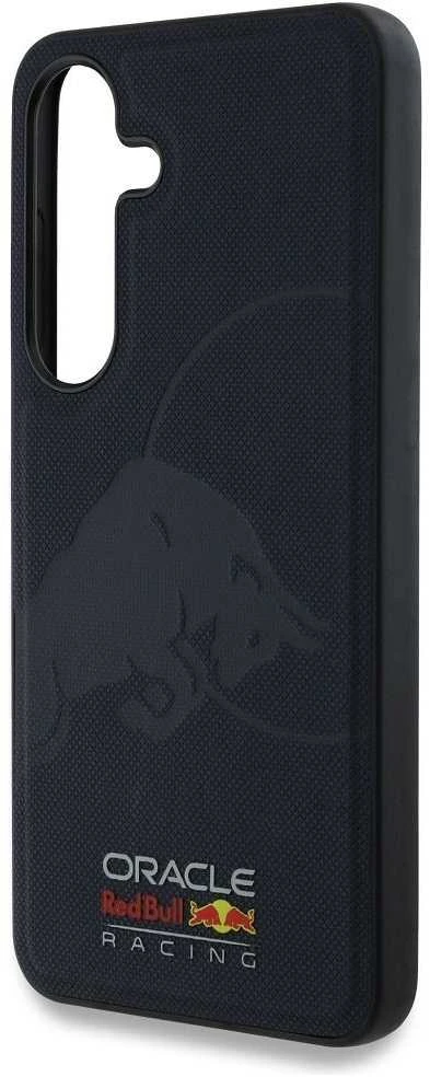 Dėklas Red Bull Raudona Bull Raudonas BULL futerał do Samsung Galaxy S25 RBHMS25S24PUBUFV (Magnetic Meshed PU W/ Debossed Bull) mėlynos spalvos