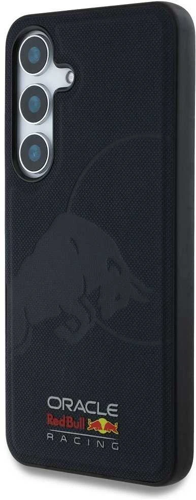 Dėklas Red Bull Raudona Bull Raudonas BULL futerał do Samsung Galaxy S25 RBHMS25S24PUBUFV (Magnetic Meshed PU W/ Debossed Bull) mėlynos spalvos