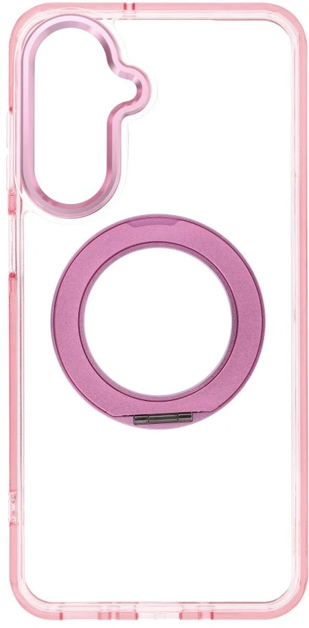 Oem Dėklas Samsung A17 / A18 Frame Circle Stand, suderinamas su MagSafe, rausvas