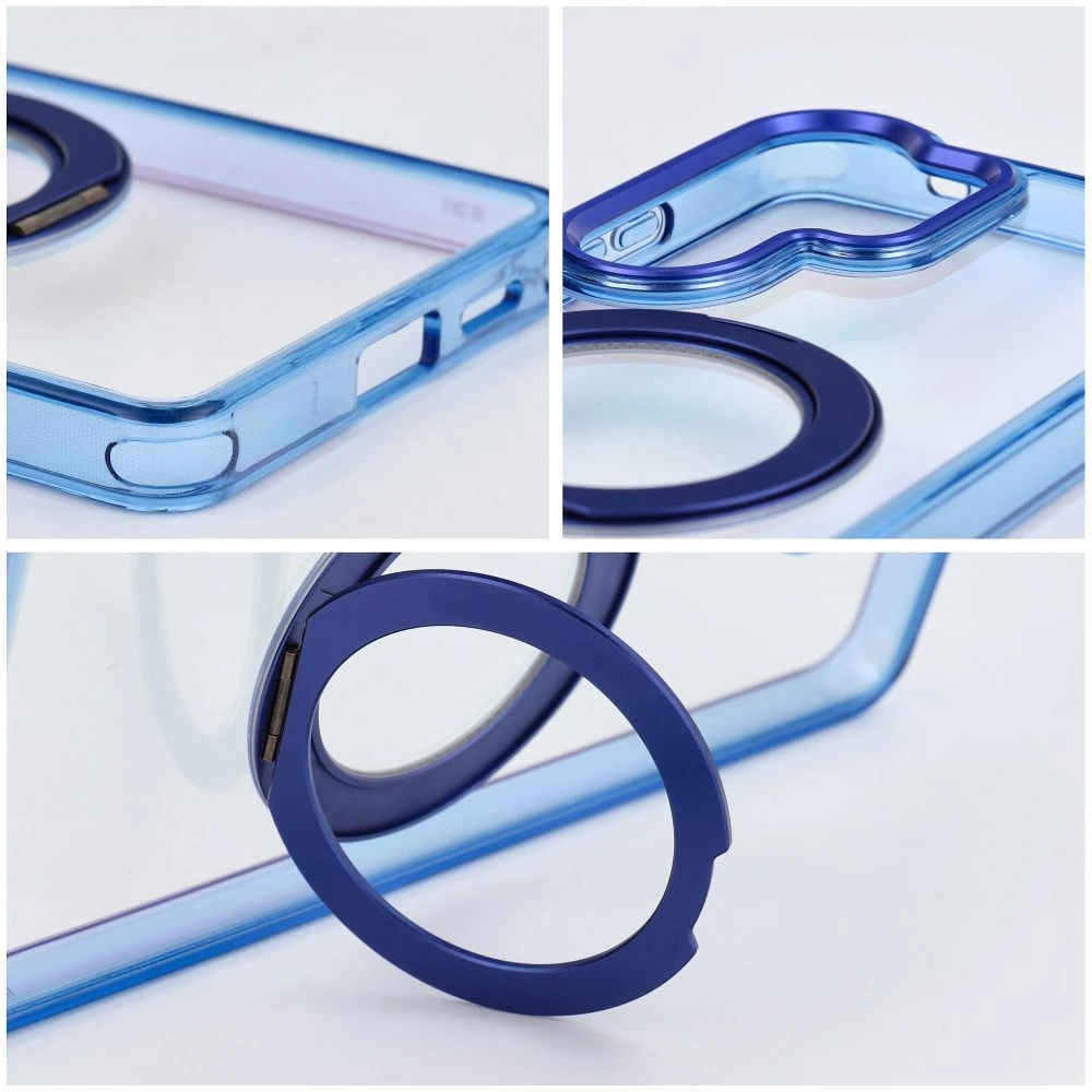 Oem Dėklas Samsung A57 Frame Circle Stand suderinamas su MagSafe tamsiai mėlynas