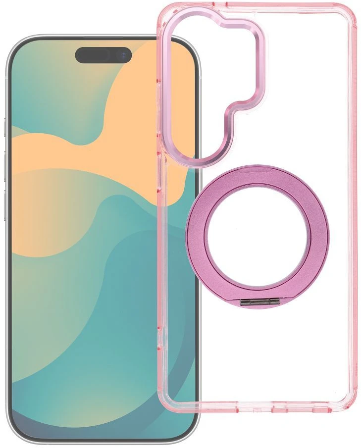 Oem Dėklas Samsung A57 Frame Circle Stand, suderinamas su MagSafe, rožinis