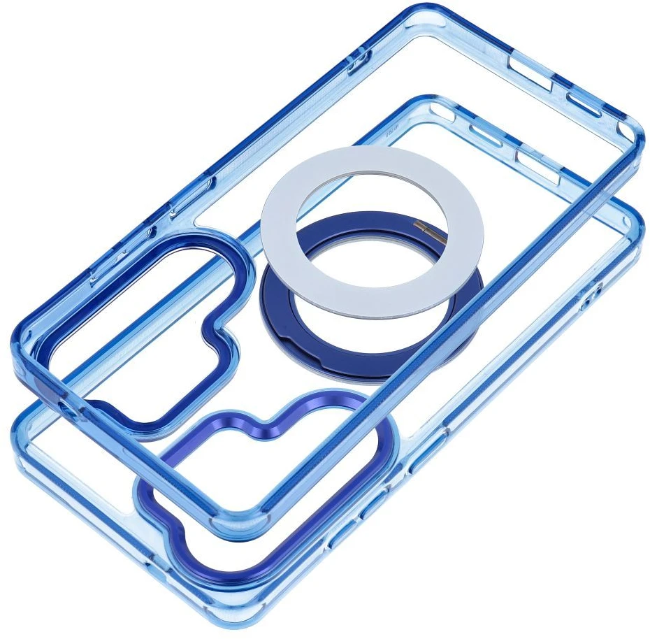 Oem Dėklas Samsung A57 Frame Circle Stand suderinamas su MagSafe tamsiai mėlynas