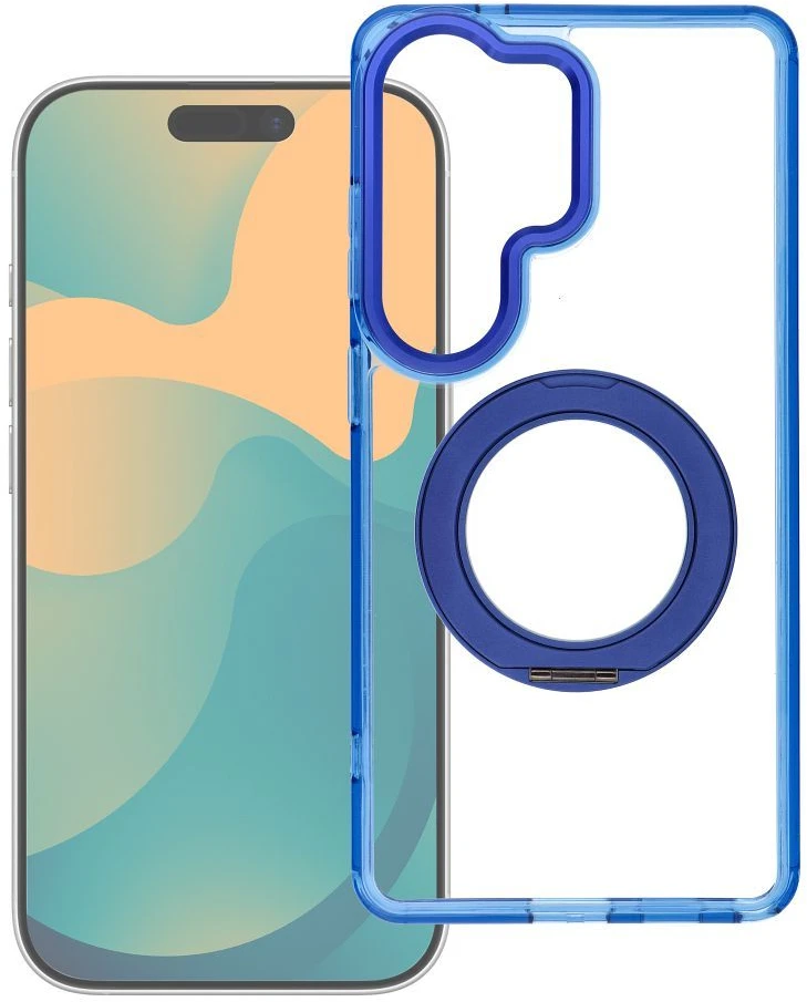 Oem Dėklas Samsung S26 Frame Circle Stand, suderinamas su MagSafe, tamsiai mėlynas