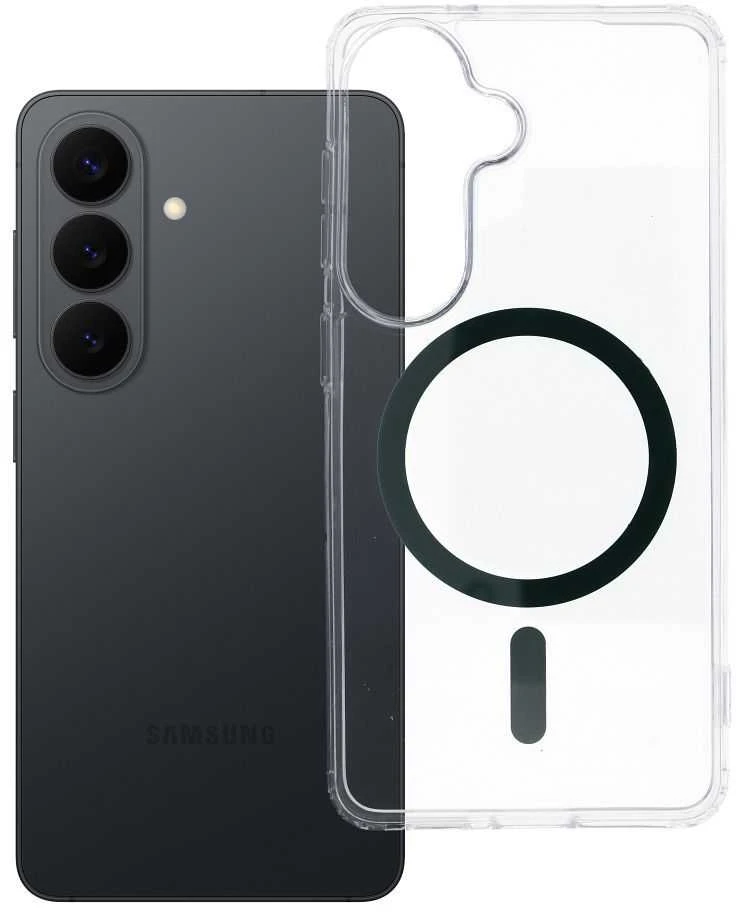 Oem Dėklas na Samsung S26 Drop Glue Colorful Ring Mag Cover zgodne su MagSafe ciemnozielone