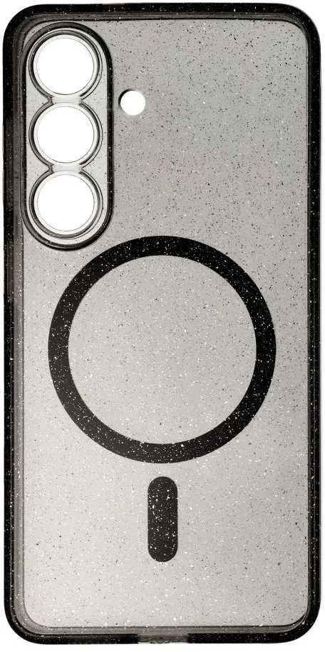 Oem Dėklas na Samsung S26 Clear Mag Cover - Glitter (Str / Camera Protection) zgodne su MagSafe juoda glitter