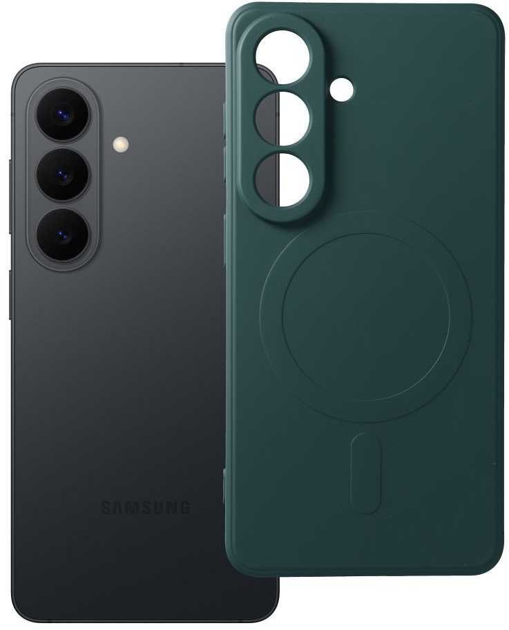 Oem Dėklas na Samsung S26 Silicone Mag Cover zgodne su MagSafe (camera protection) žalia