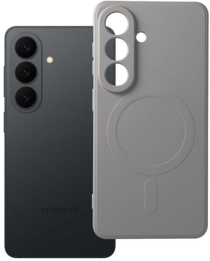 Oem Dėklas na Samsung S26 Silicone Mag Cover zgodne su MagSafe (camera protection) tytanowo pilka