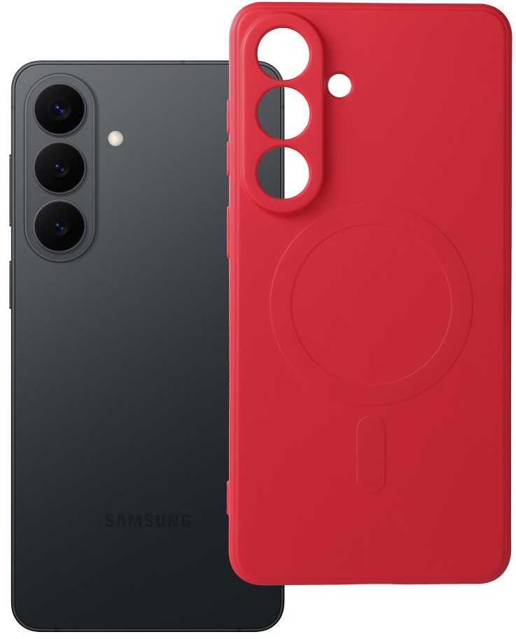 Oem Dėklas na Samsung S26 PLUS Silicone Mag Cover zgodne su MagSafe (camera protection) raudona