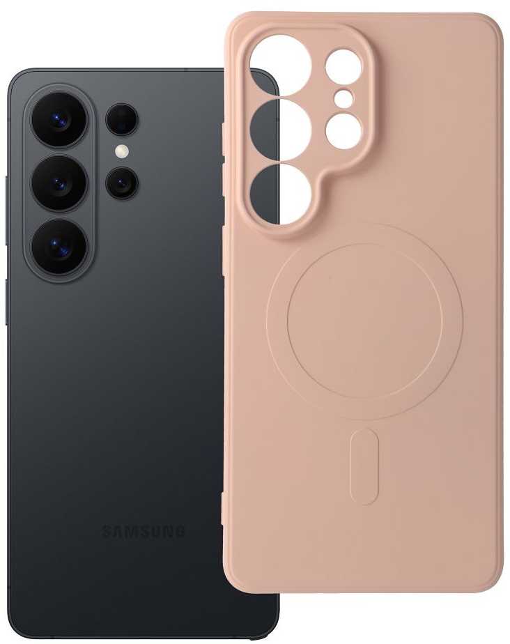 Oem Dėklas na Samsung S26 ULTRA Silicone Mag Cover zgodne su MagSafe (camera protection) rožinė