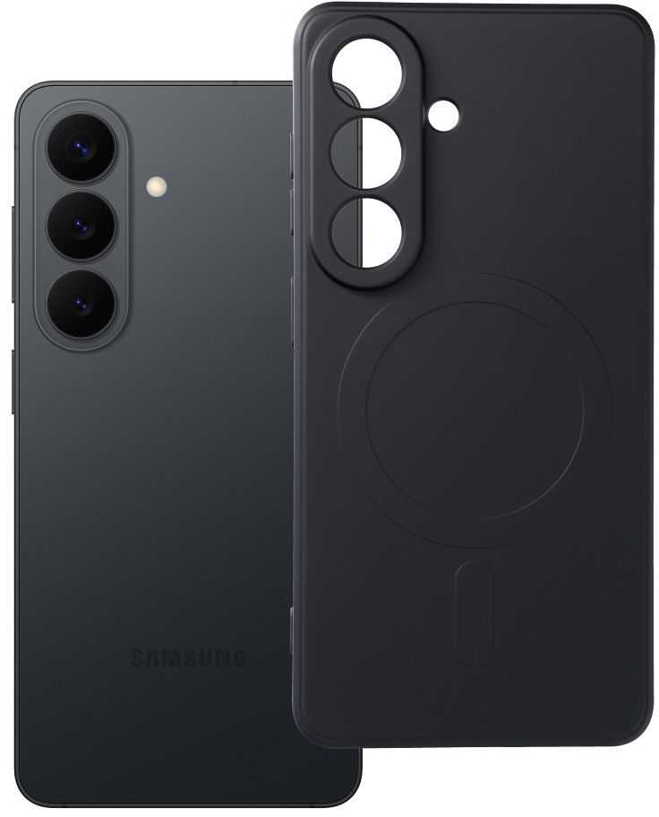 Oem Dėklas na Samsung S26 Silicone Mag Cover zgodne su MagSafe (camera protection) juoda
