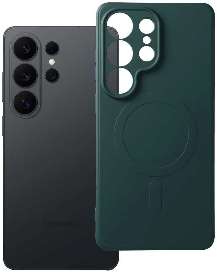 Oem Dėklas na Samsung S26 ULTRA Silicone Mag Cover zgodne su MagSafe (camera protection) žalia