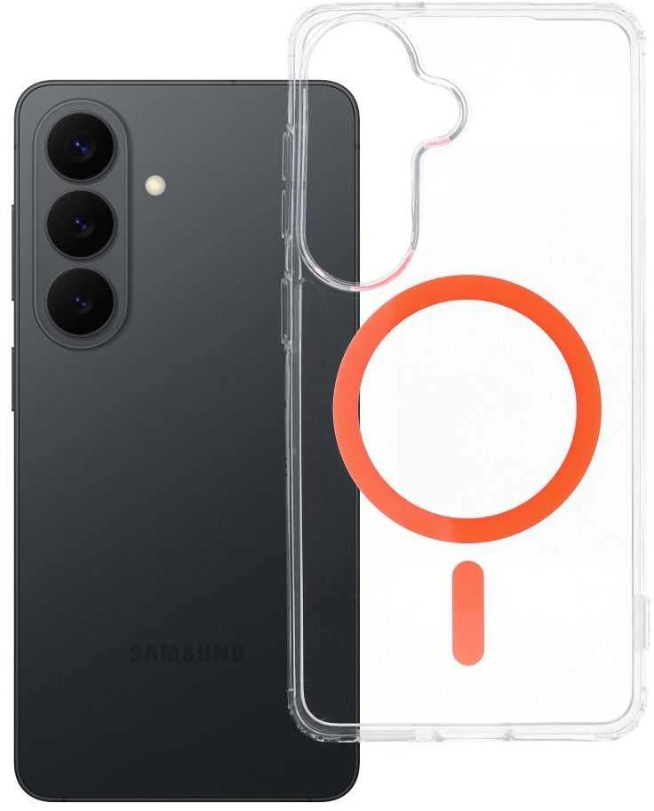 Oem Dėklas na Samsung S26 Drop Glue Colorful Ring Mag Cover zgodne su MagSafe oranžinė