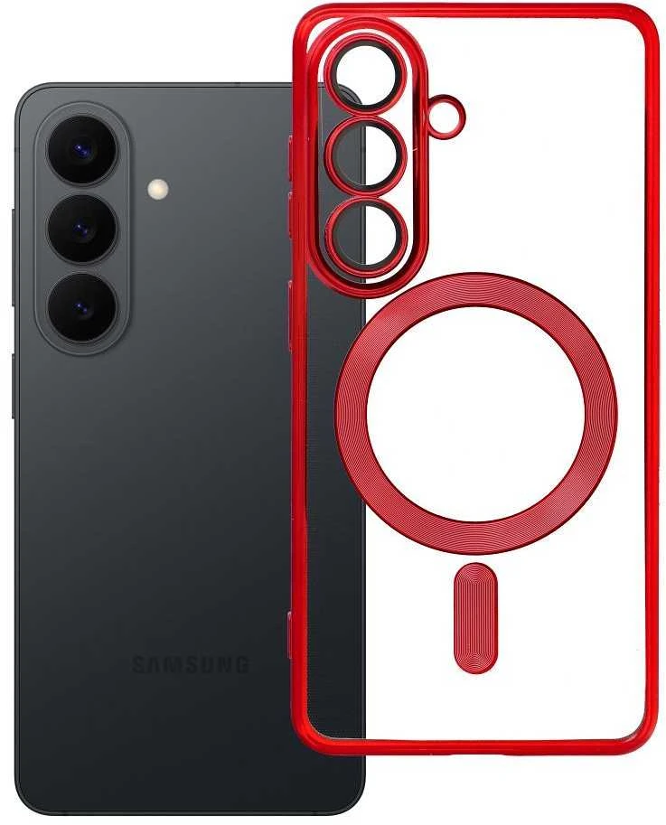 Oem Dėklas na Samsung S26 Electro Mag Cover zgodne su MagSafe raudona