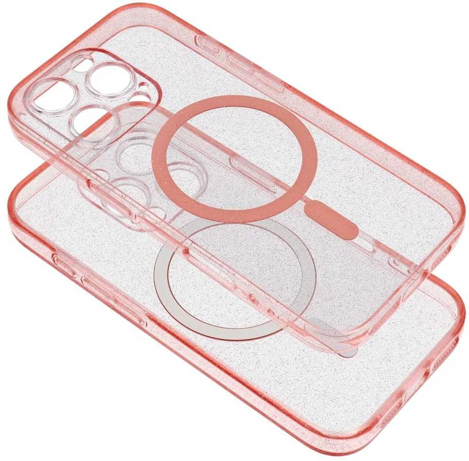 Oem Dėklas na Samsung S26 PLUS Clear Mag Cover - Glitter (Str / Camera Protection) suderinamas su MagSafe blizgučiais