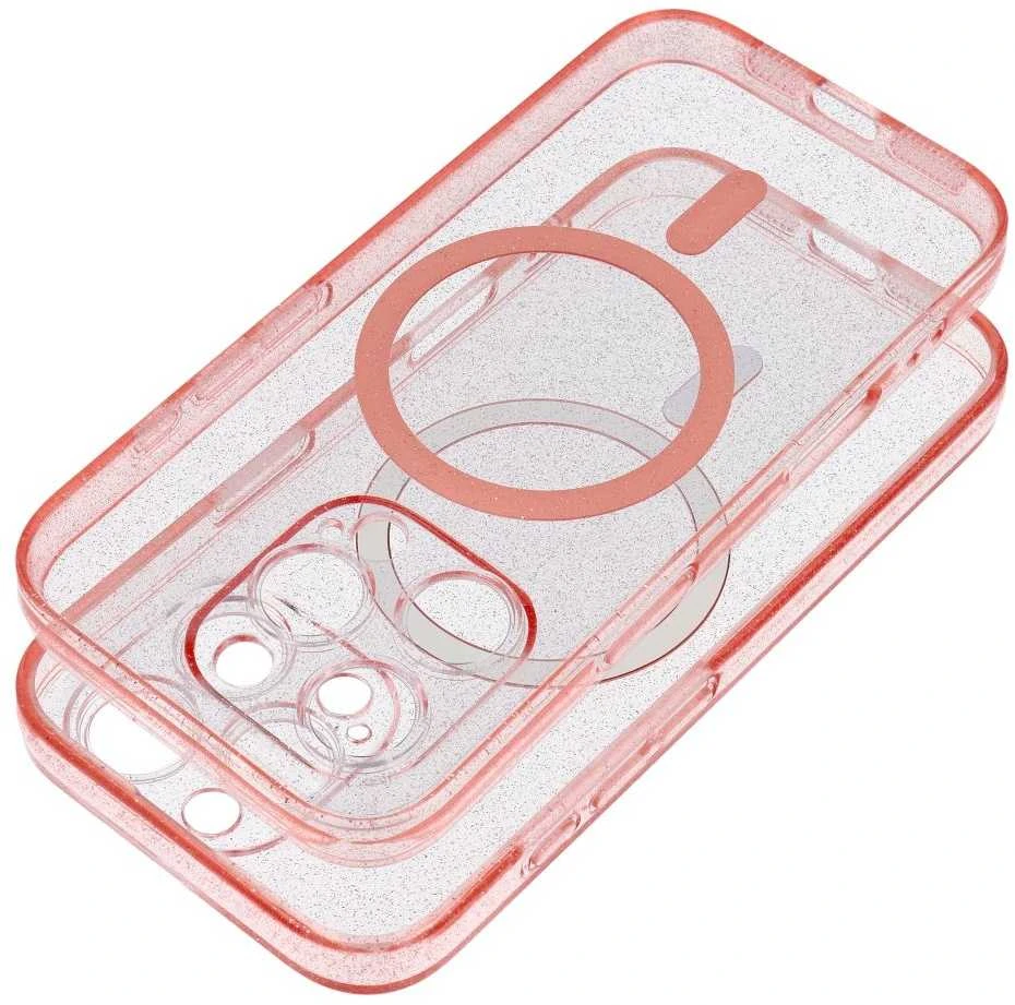 Oem Dėklas na Samsung S26 PLUS Clear Mag Cover - Glitter (Str / Camera Protection) suderinamas su MagSafe blizgučiais