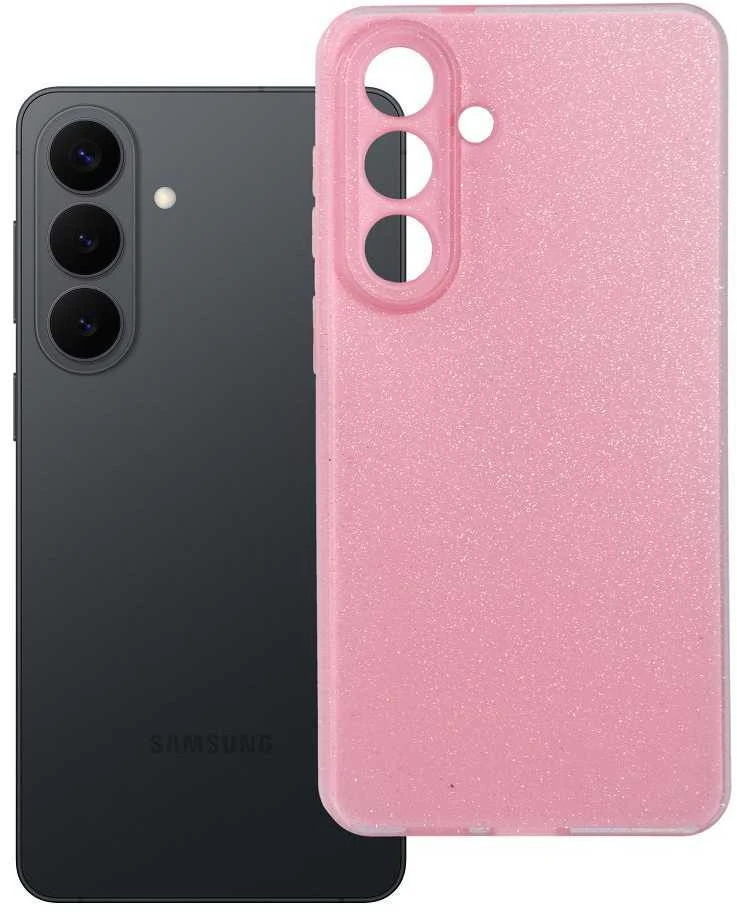 Oem Samsung S26 PLUS skaidrus 2 mm dėklas, mirksinčios rožinės spalvos