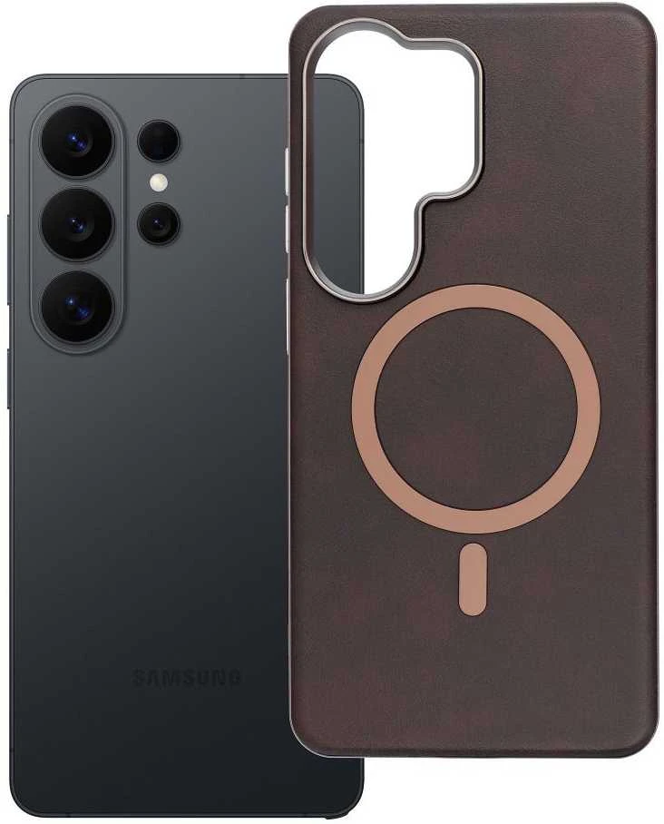 Oem Dėklas na Samsung S26 ULTRA Gentleman Mag Cover zgodne su MagSafe ruda