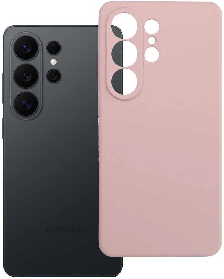 Oem Dėklas na Samsung S26 ULTRA Silicone 2mm (apsauga nuo fotoaparato) pudra rožinė