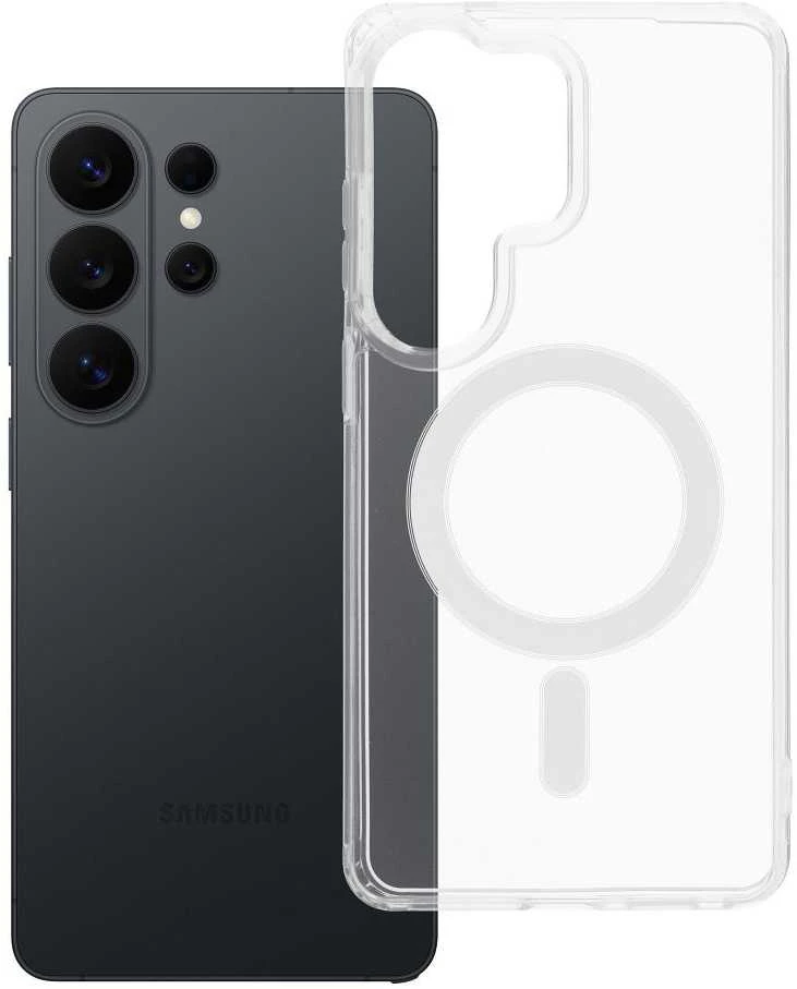 Dėklas Oem „Samsung S26 ULTRA Clear Mag Cover“ (Str) dėklai yra patogūs skaidrūs „MagSafe“ dėklai.