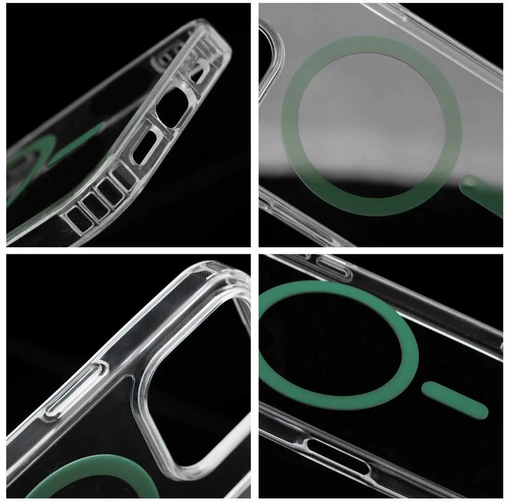 Oem Dėklas na Samsung S26 PLUS Drop Glue Colorful Ring Mag Cover suderinamas su MagSafe tamsiai žalia