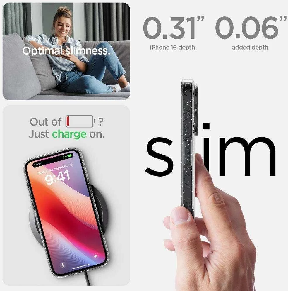 „Spigen“ skystųjų kristalų dėklas „Apple iPhone 16 Plus 6.7“ blizgantis kristalas ACS08065