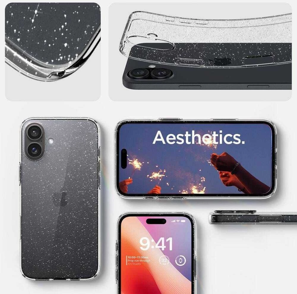 „Spigen“ skystųjų kristalų dėklas „Apple iPhone 16 Plus 6.7“ blizgantis kristalas ACS08065