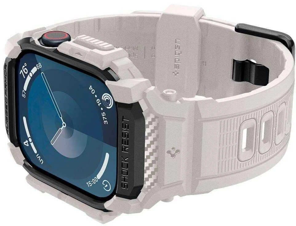 Spigen Rugged Armor ”Pro” Apyrankė for Apple Watch 10 (46MM) – rusvai gelsvas