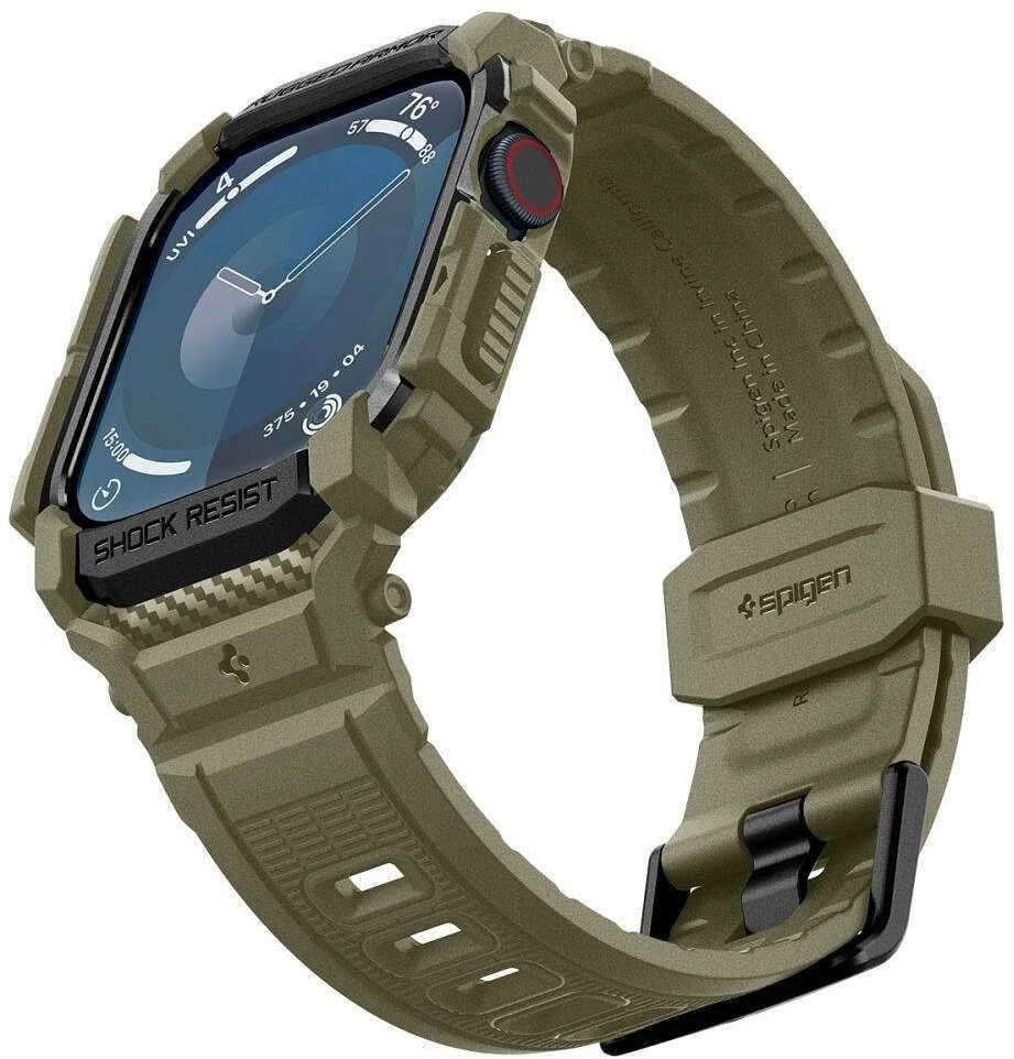 Spigen RUGGED ARMOR "PRO" Apple Watch 10 (46 mm) VINTAGE haki spalvos