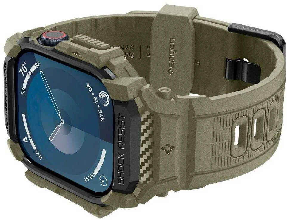 Spigen RUGGED ARMOR "PRO" Apple Watch 10 (46 mm) VINTAGE haki spalvos