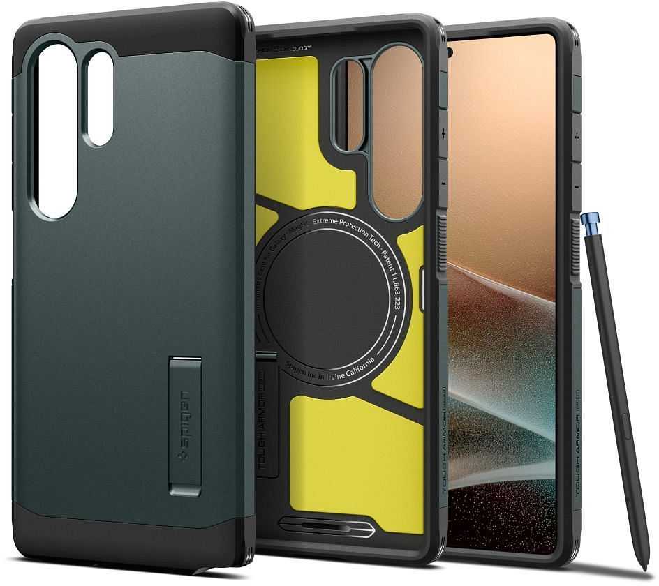 Spigen Tough Armor MagSafe - dėklas skirtas Samsung Galaxy S25 Ultra Abyss Žalias