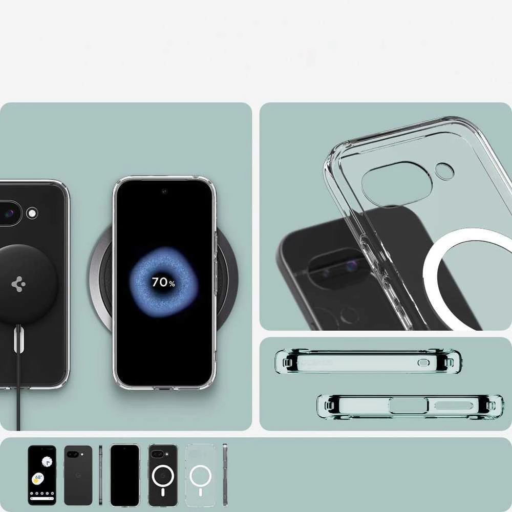 „Spigen Ultra Hybrid“ dėklas, skirtas „Google Pixel 9A“ – skaidrus