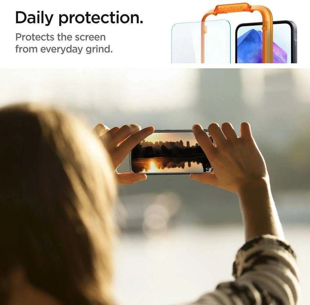 Apsauginis stiklas Samsung Galaxy A55 5G Spigen ALM Glas.tr 2-pack skaidrus