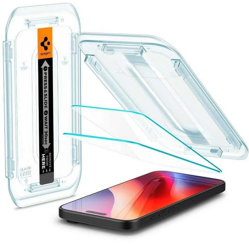 Spigen Glas.tR EZ Fit Apple iPhone 16 Pro / 17 / 17 Pro – 2 vnt.