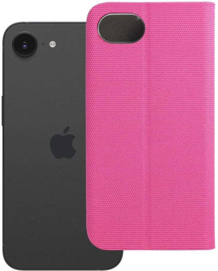 OEM atverčiamas dėklas, skirtas iPhone 16e (SE 4 2025), jautriai knygai, rožinis