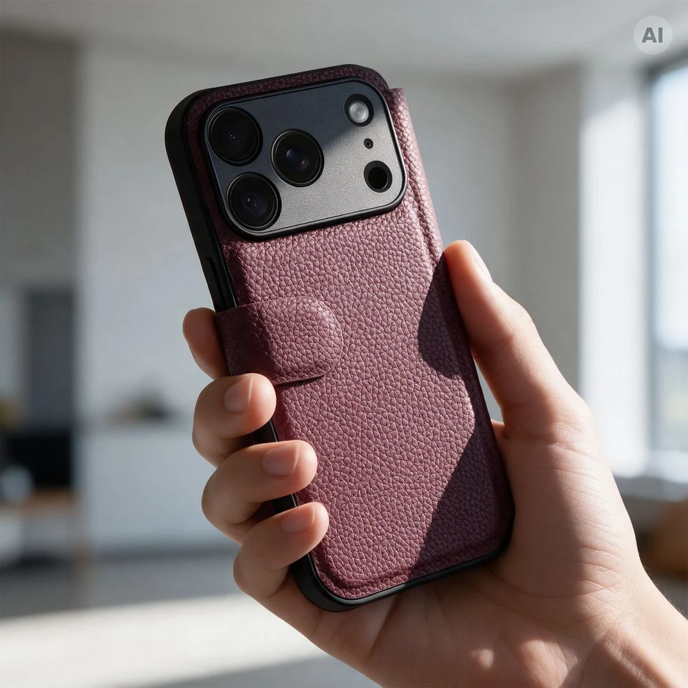 Oem Flip case for iPhone 17 PRO MAX / 18 PRO MAX Max Protect dark cherry