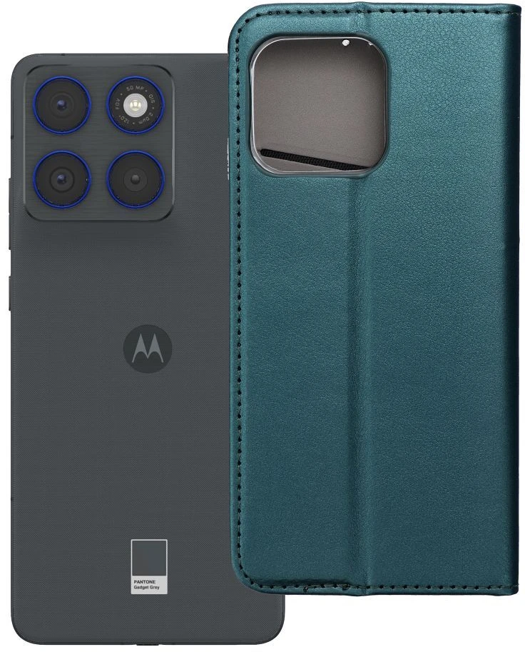 Oem Originalus atverčiamas dėklas Motorola EDGE 70 Smart Magneto tamsiai žalias