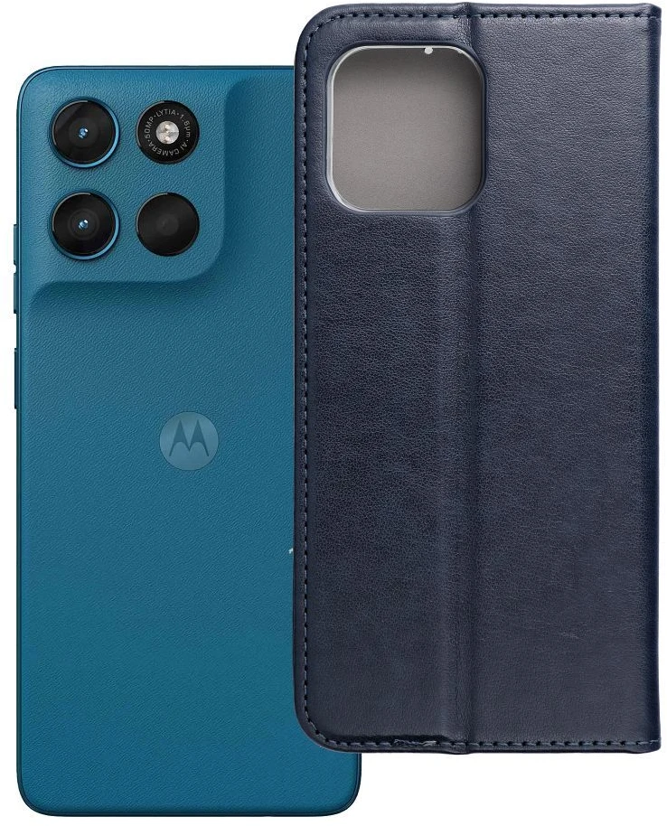 OEM atverčiamas dėklas Motorola G57 Power Smart Magneto tamsiai mėlynas