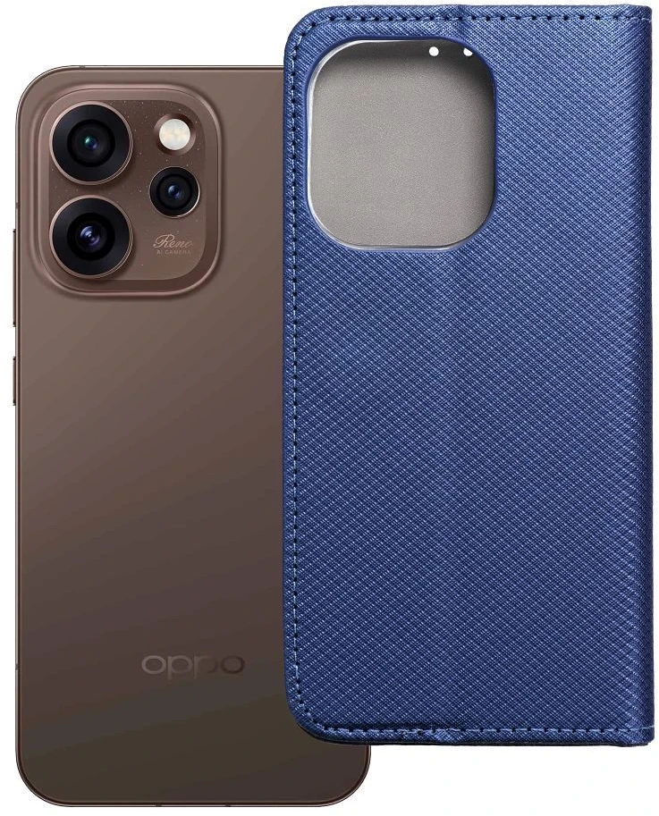 OEM atverčiamas dėklas Oppo Reno 15 PRO 5G Smart Case Book, tamsiai mėlynas