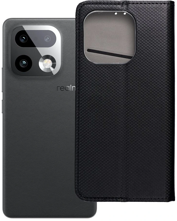 Atverčiamas dėklas, skirtas Realme 16 PRO PLUS Smart Case Book, juodas