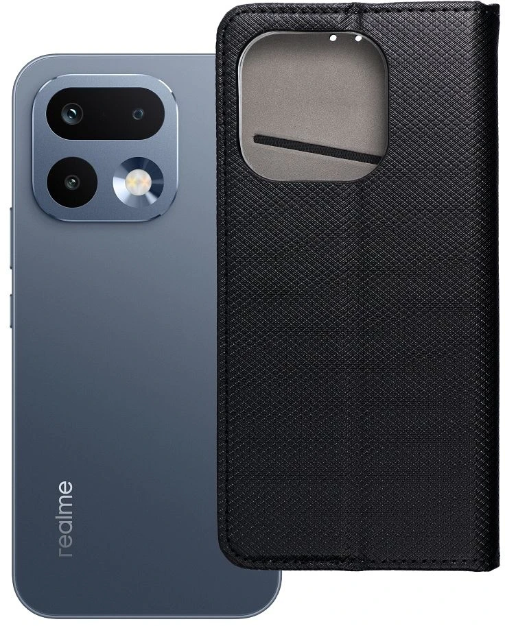 Atverčiamas dėklas, skirtas Realme 16 PRO Smart Case Book, juodas