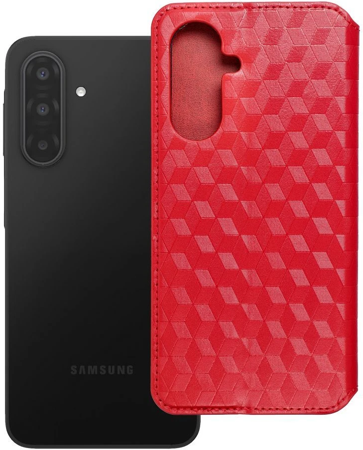 Oem Dėklas su klapką na Samsung A17 Cubic Book raudona