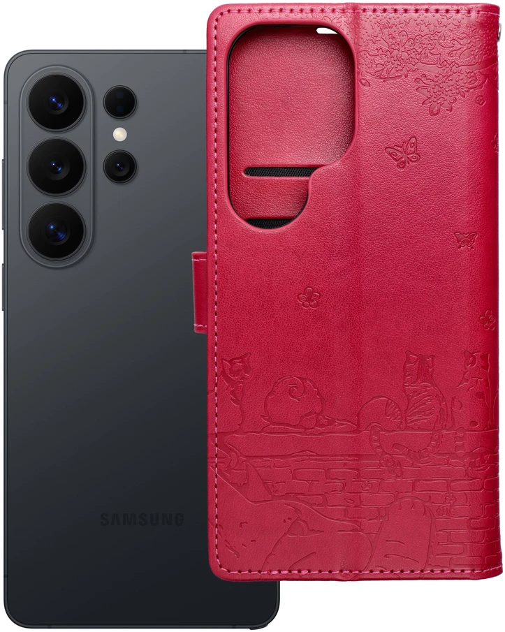 Oem Dėklas su klapką na Samsung A17 Mezzo Book koty raudona