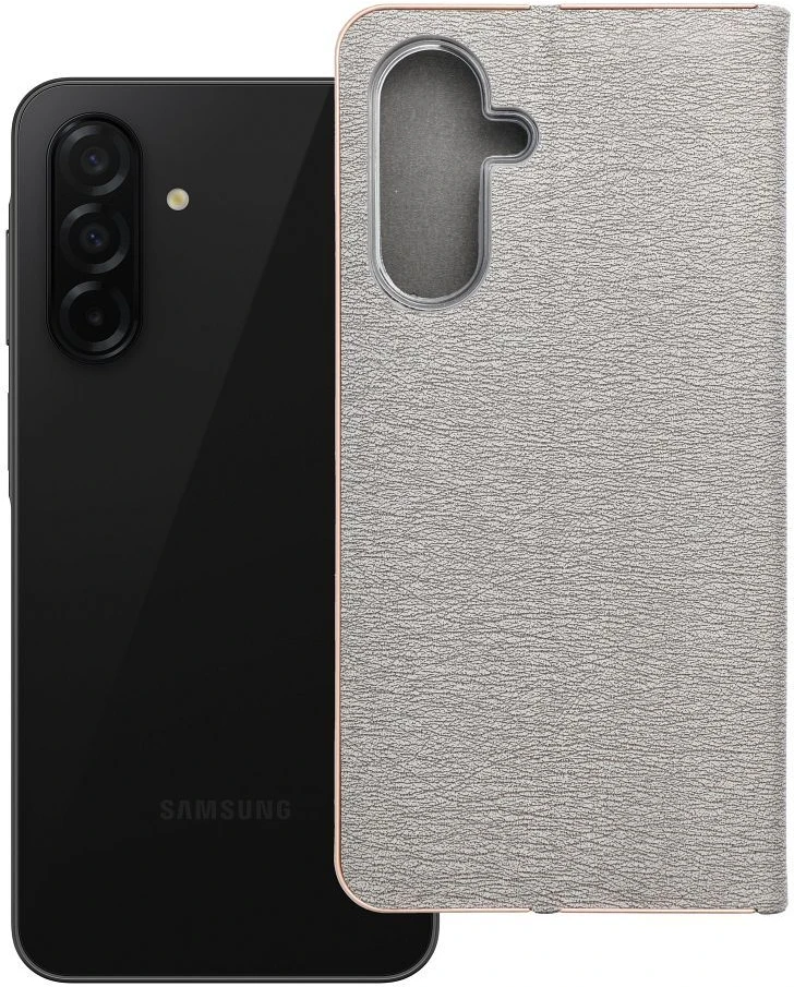 Dėklas Oem LUNA Book Gold skirtas Samsung Galaxy A26 5G sidabro spalvos